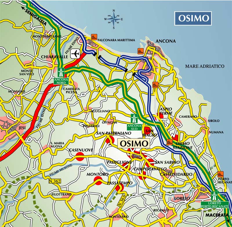 PIANTINA ZONA OSIMO - descrive le strade per arrivare - click per tornare