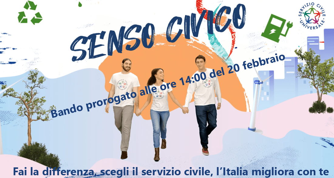 Al momento stai visualizzando BANDO DI SELEZIONE SERVIZIO CIVILE UNIVERSALE 2023 –  scade 20 febbraio