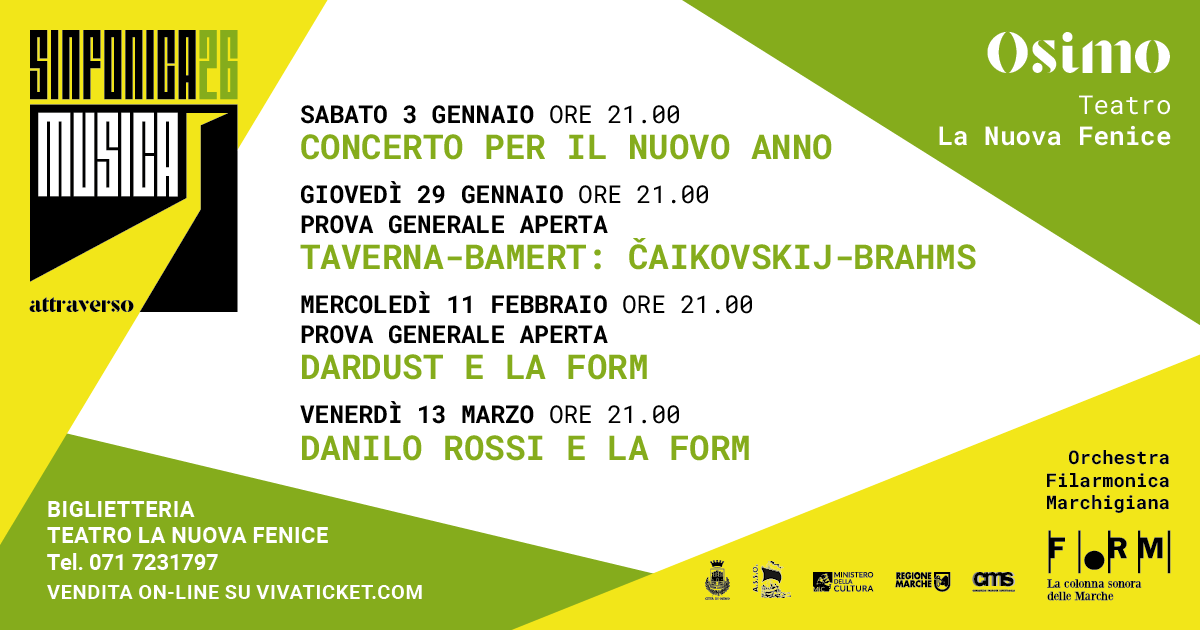 Al momento stai visualizzando OSIMO SINFONICA – 3 gennaio / 13 marzo