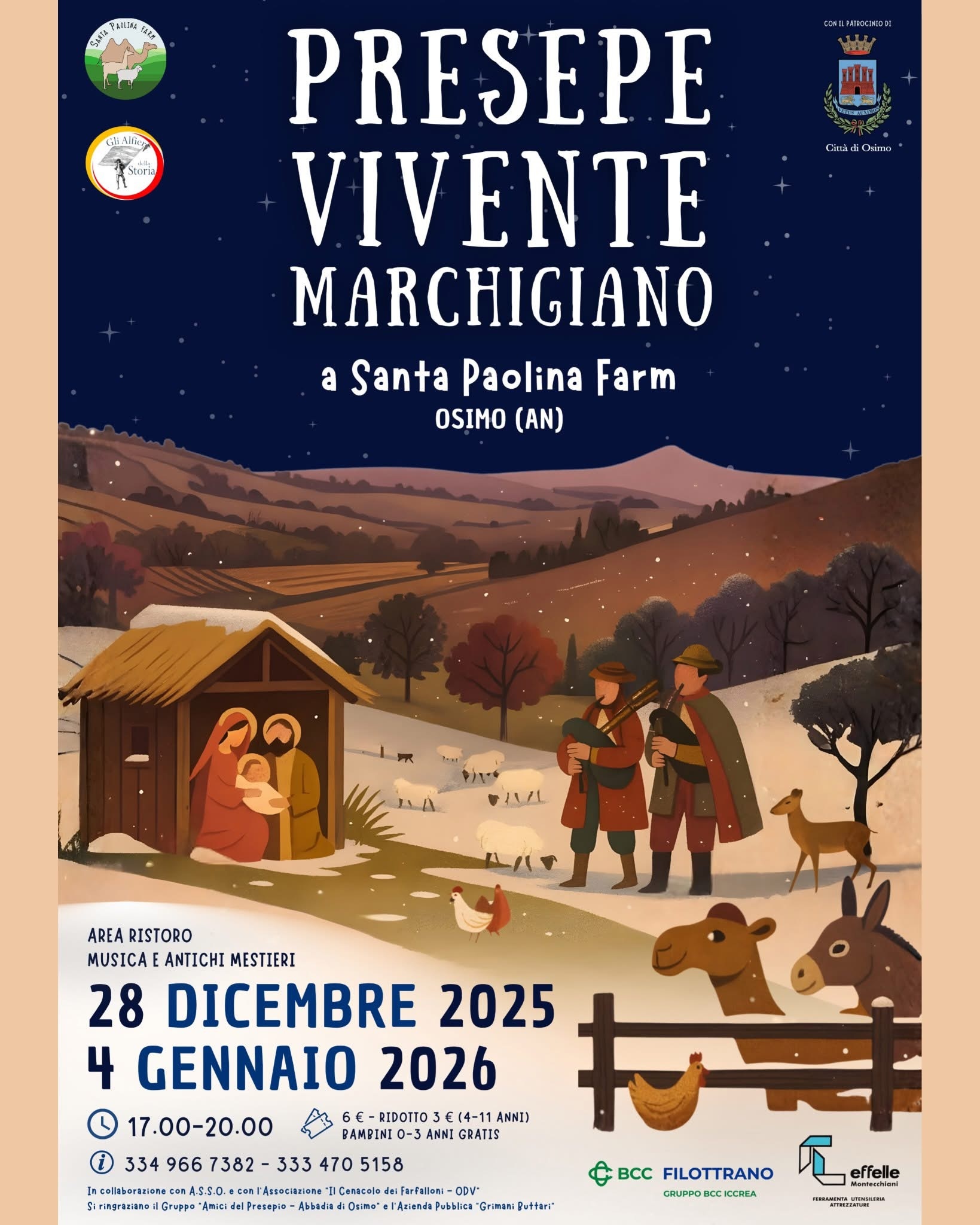 Il presepe vivente ad osimo - Santa Paolina Farm. 28 dicembre e 4 gennaio