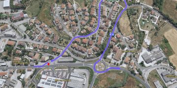 Osimo St.: Chiusura dell’uscita di via Menotti verso Ancona.