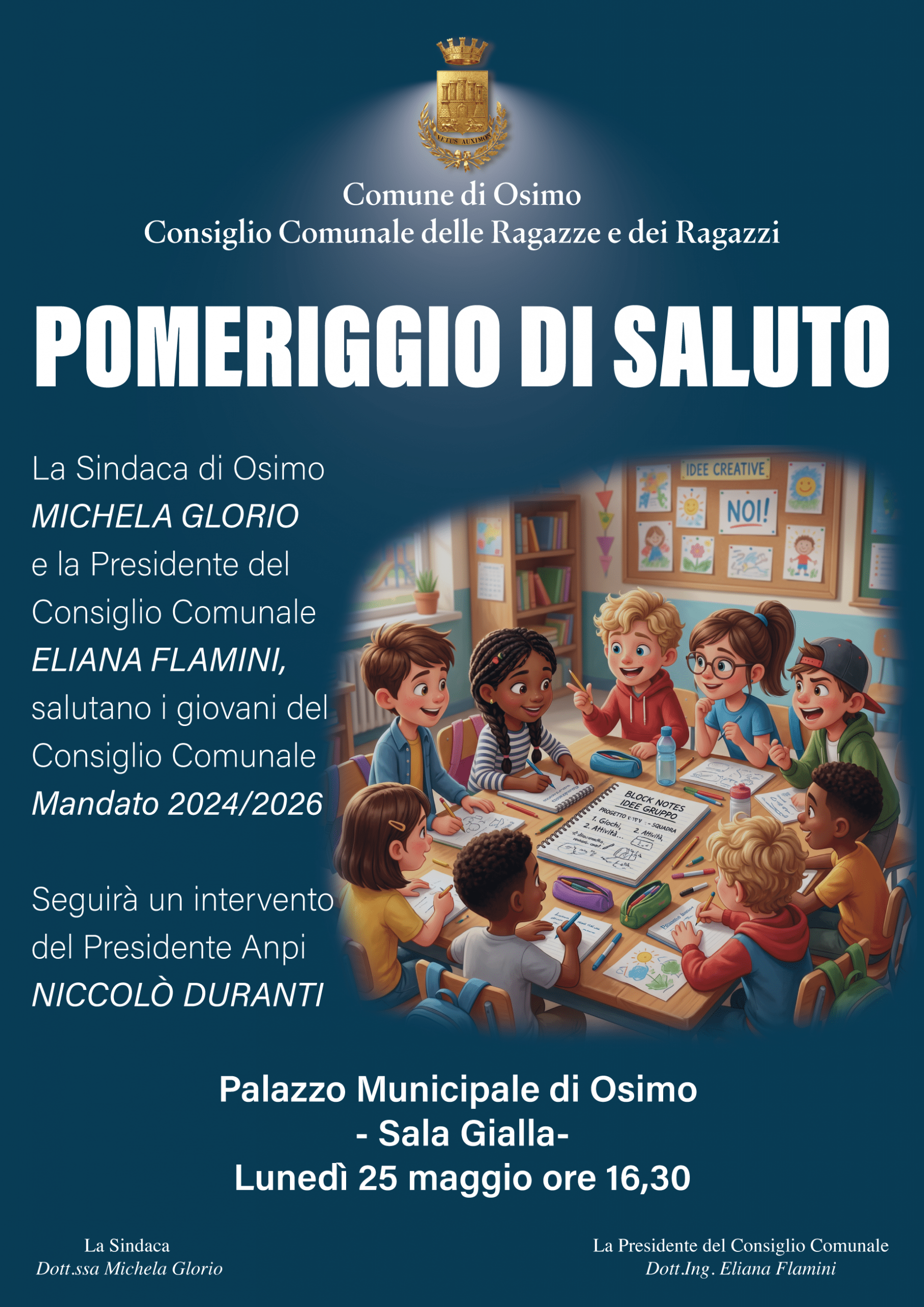 UN POMERIGGIO DI SALUTO CON I RAGAZZI/E DEL CONSIGLIO - Lunedì 25 maggio ore 16.30