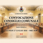 Convocazione Consiglio Comunale – 27 luglio ore 18.00