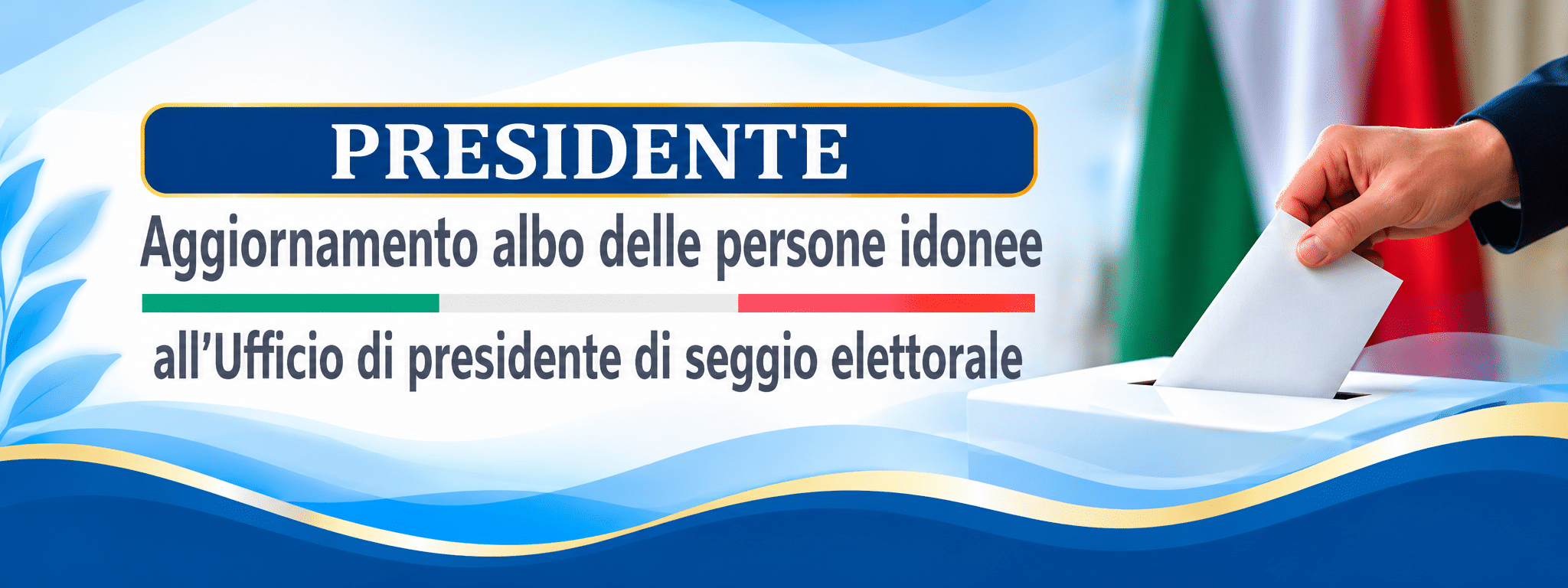 Al momento stai visualizzando PRESIDENTE DI SEGGIO ELETTORALE scade 31 ottobre