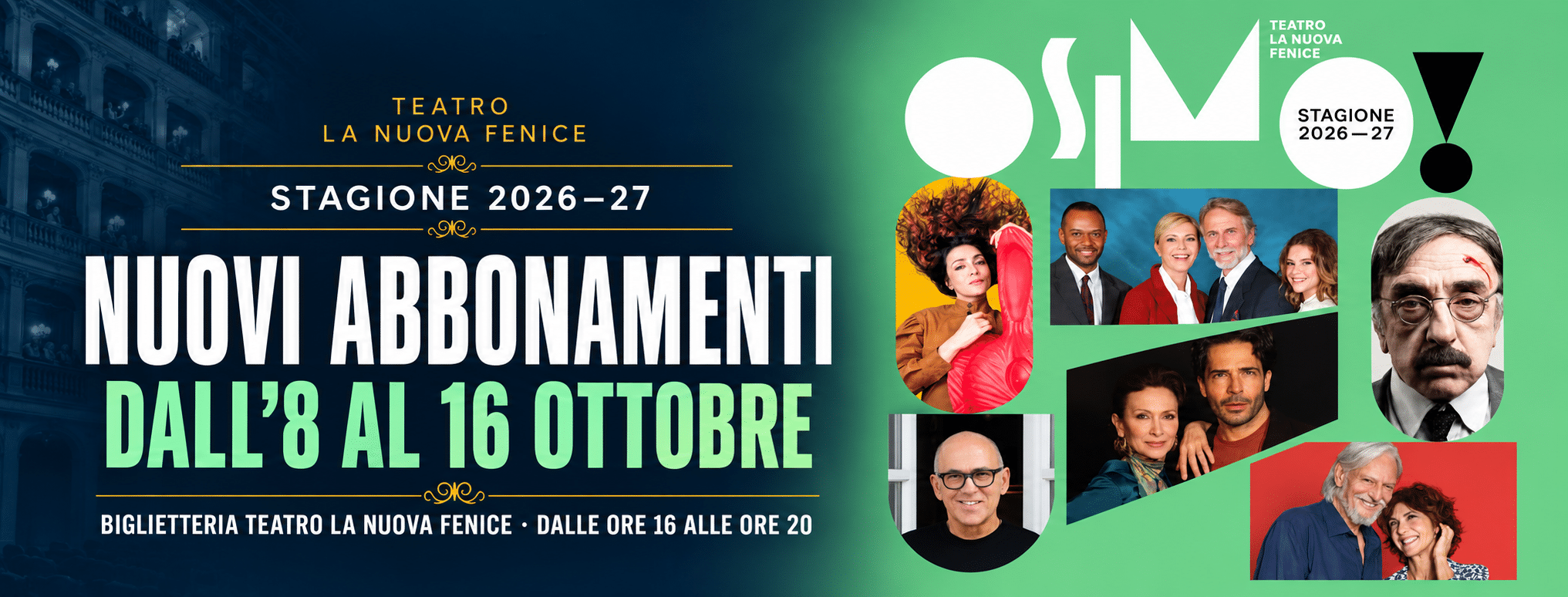 Al momento stai visualizzando NUOVI ABBONAMENTI PER LA STAGIONE TEATRALE 2026/27 – 8/16 ottobre